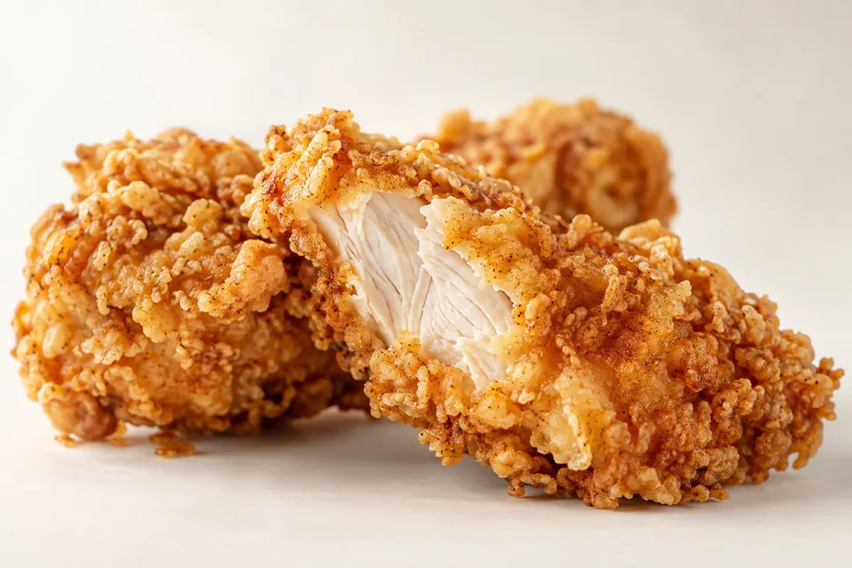 Crispy Battering Mix product packaging and fried-food application